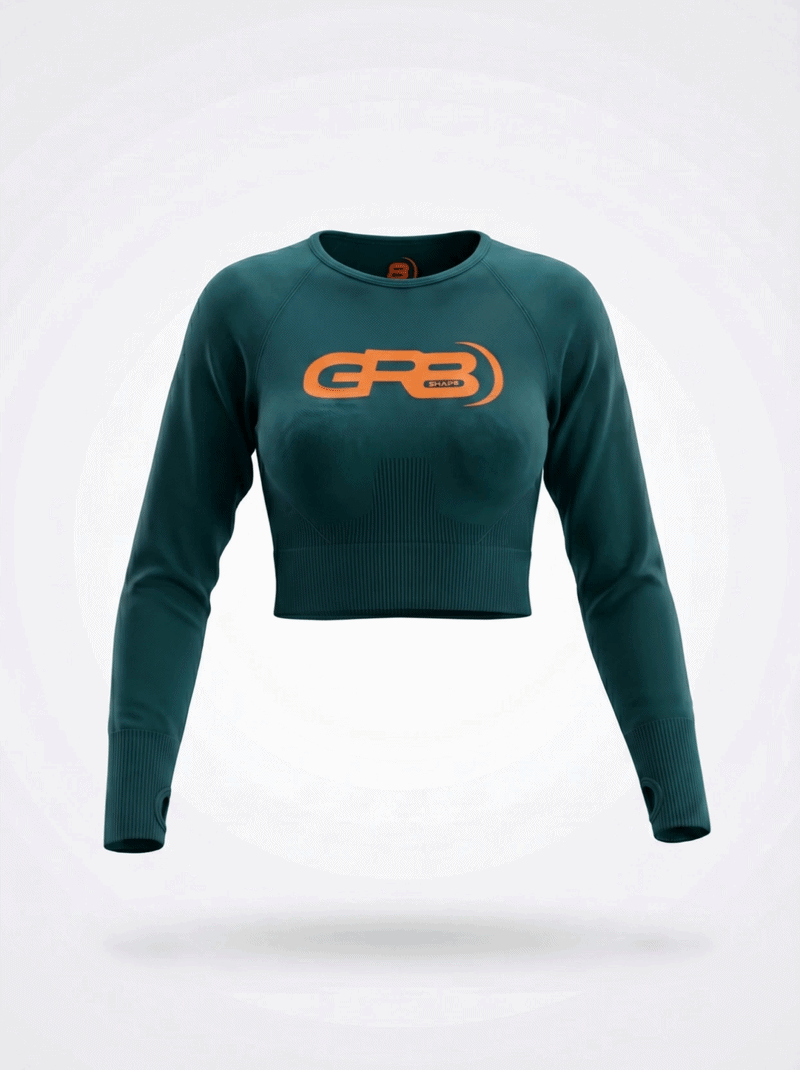 GR8S Pro Performance Crop Top (Deep Teal)
