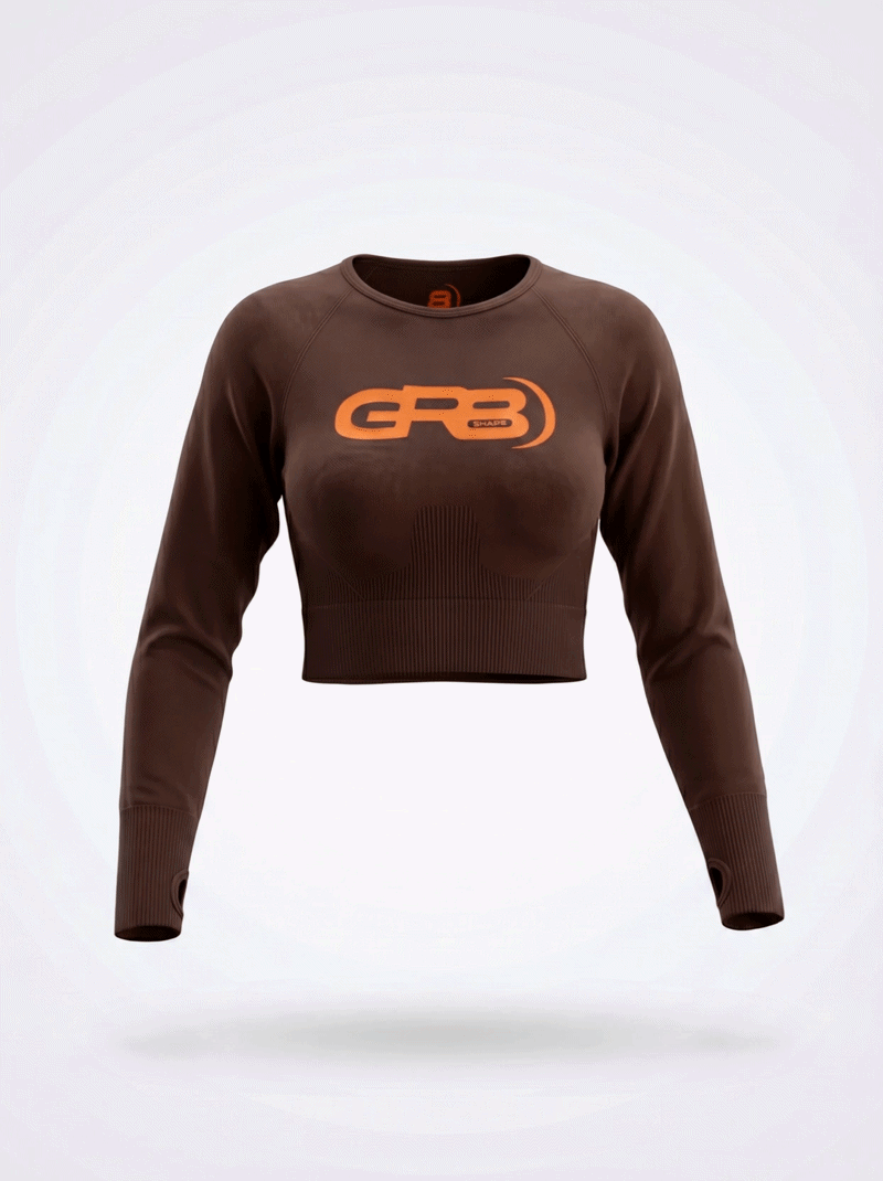 GR8S Pro Performance Crop Top (Earth Brown)